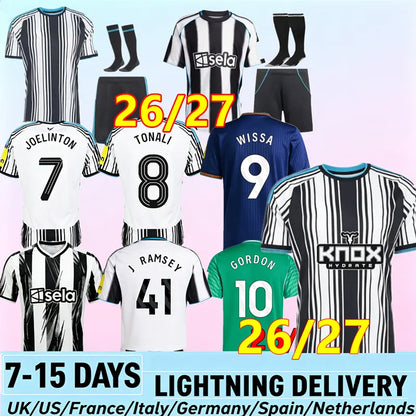 Newcastle 26 27 Football Shirt Black Children's Set Top BARNES BRONO G. Gordon I - SitterJersey.com