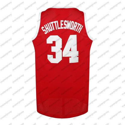 #34 SHUTTLESWORTH Men's Basketball Jersey Sweatshirt - Embroidered Movie Mesh Le - SitterJersey.com
