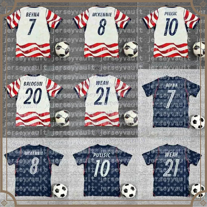 2026 USA HOME World Cup football jersey BEYNA MCKENNIE PULISIC BALOGUN Fans and  - SitterJersey.com