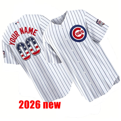 USA 250 Fourth of July Baseball Jerseys Chicagos Cubs jersey 150th Anniversary 7 - SitterJersey.com