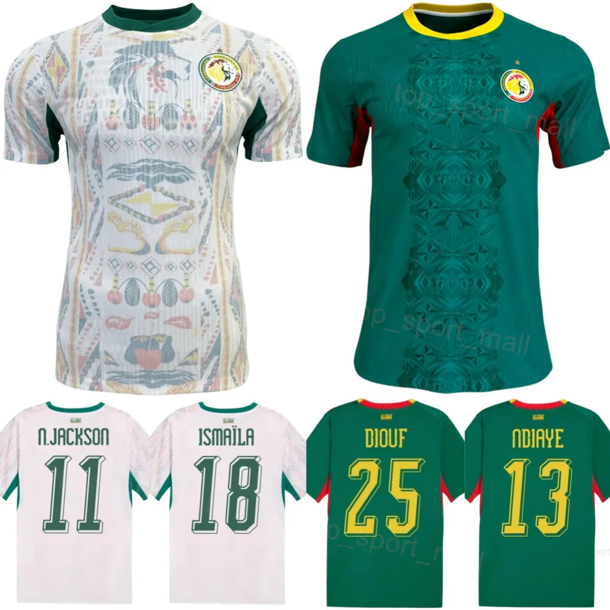 2 Star Senegal Soccer Jerseys 2025 2026 National Team SARR P.M.SARR N.JACKSON DI - SitterJersey.com