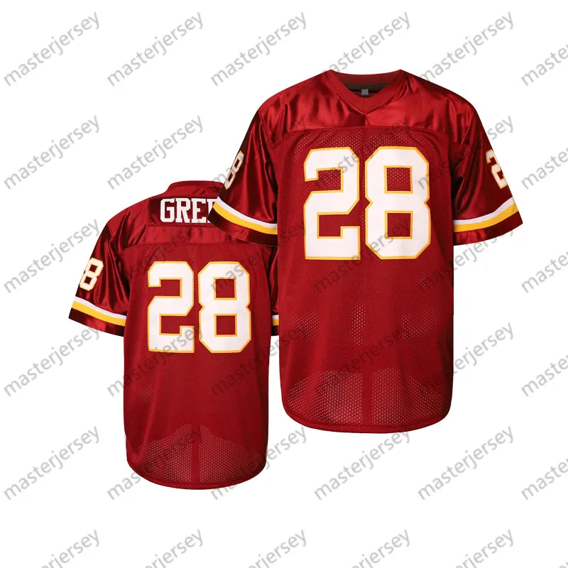 #28 GREEN Men's Comfy V-Neck Football Jerseys Mesh Embroidery For Training And C - SitterJersey.com