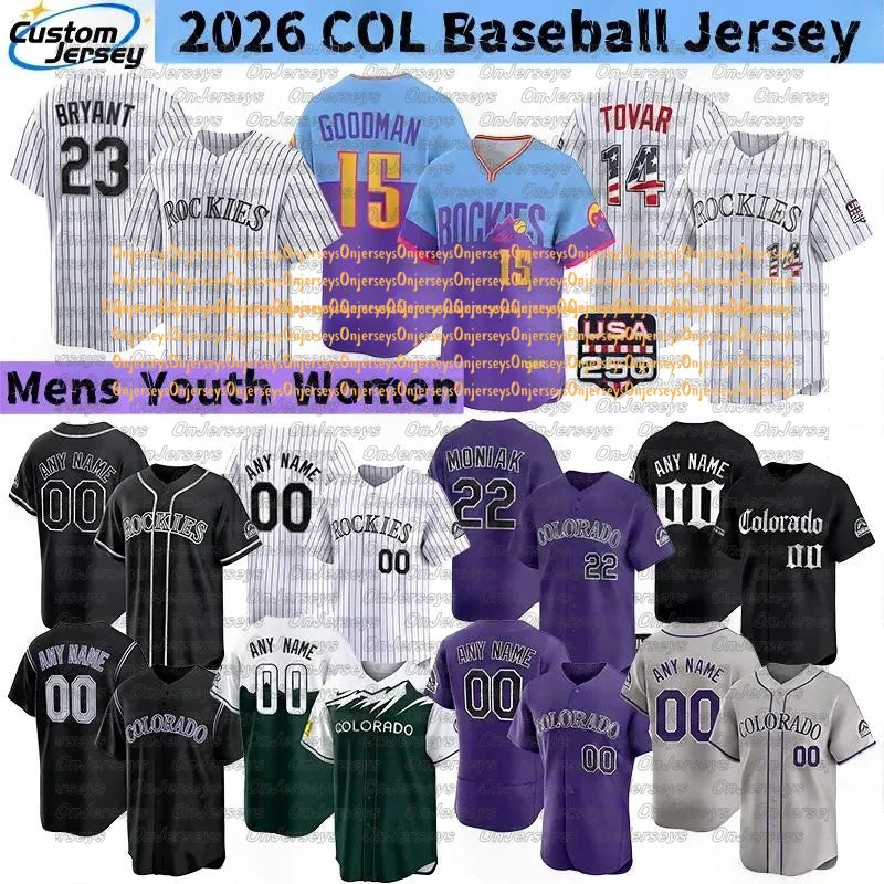 Colorados Rockies Jersey Kris Bryant Ezequiel Tovar Hunter Goodman Jake McCarthy - SitterJersey.com