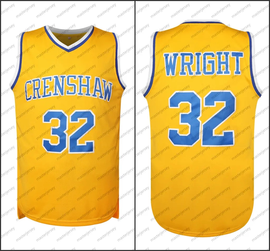 #32 WRIGHT Men's Basketball Jersey Sweatshirt - Embroidered Movie Mesh Letters \ - SitterJersey.com