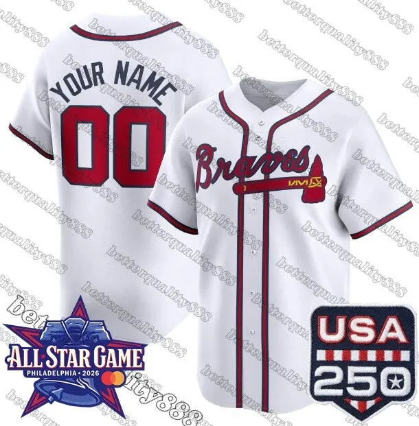 All-Star USA250 250th Ronald Acuna Jr. Braves Baseball Jersey 1 Ozzie Albies Spe - SitterJersey.com