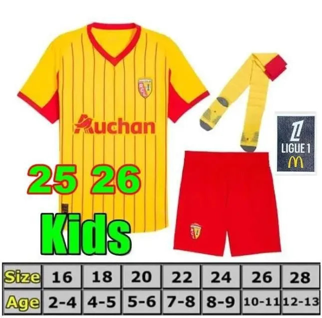 25 26 27 Home Away Maillot RC Lens Soccer Jerseys THIRD Saint-Barbe Special KAKU - SitterJersey.com