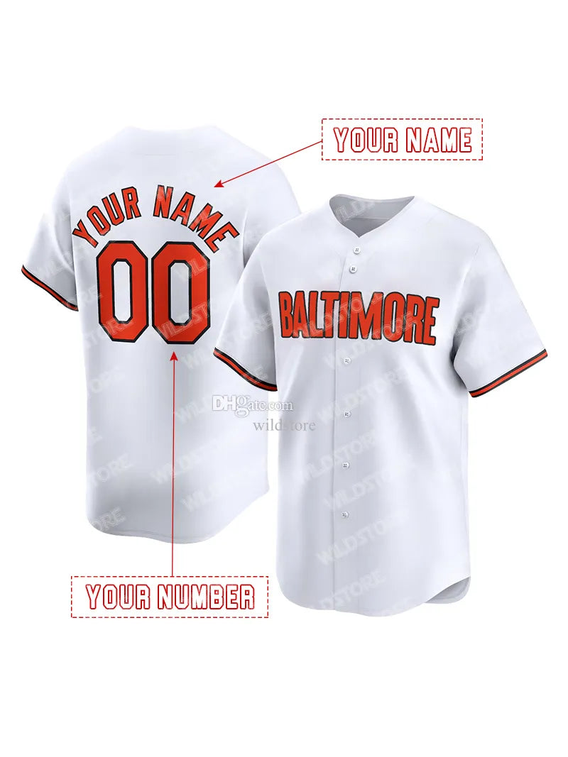 Orange Baltimo Re Baseball Jerseys Men's Sewing Embroidery High Quality In Stock - SitterJersey.com