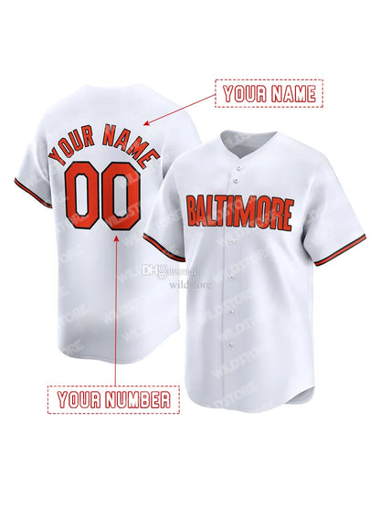 Orange Baltimo Re Baseball Jerseys Men's Sewing Embroidery High Quality In Stock - SitterJersey.com