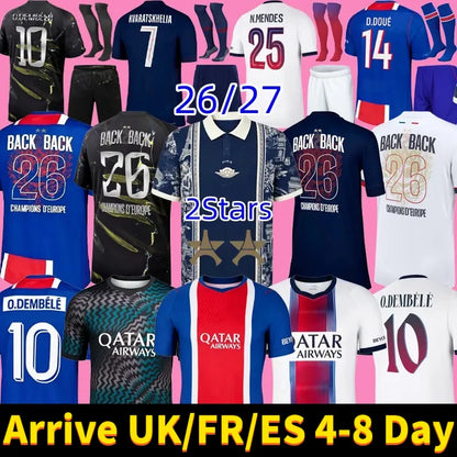 Psges 25 26 27 Ousmane Dembele Kvaratskhelia Maillot De Football Shirt Top Gianl - SitterJersey.com