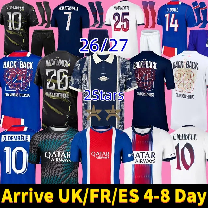 Psges 25 26 27 Ousmane Dembele Kvaratskhelia Maillot De Football Shirt Top Gianl - SitterJersey.com