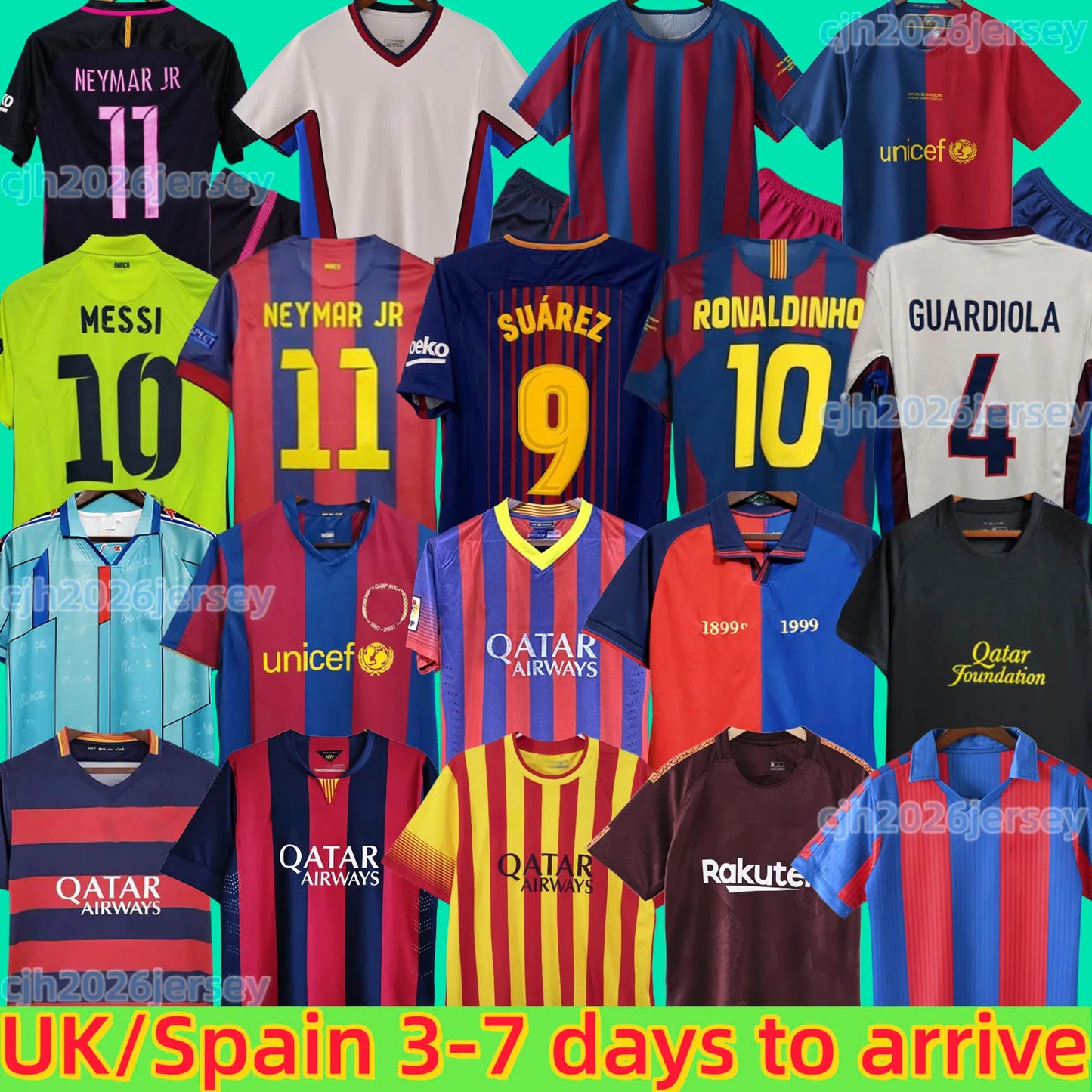 retro Barcelona jersey kids 92 95 98 99 03 04 15 16 17 RONALDINHO RIVALDO maillo - SitterJersey.com