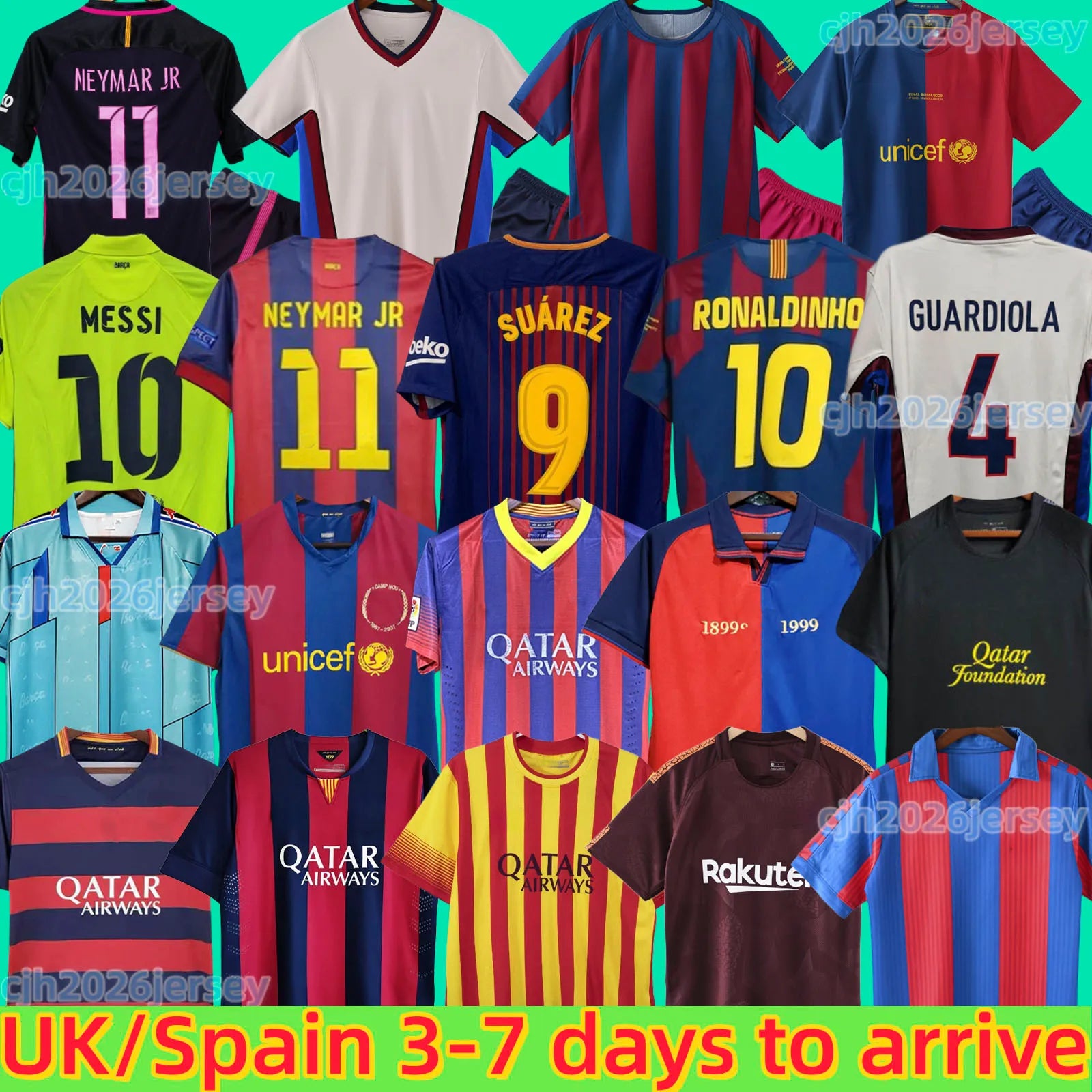 retro Barcelona jersey kids 92 95 98 99 03 04 15 16 17 RONALDINHO RIVALDO maillo - SitterJersey.com