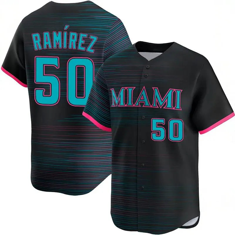 Miamis Marlins Jersey Eury Perez Sandy Alcantara Agustin Ramirez Fairbanks jerse - SitterJersey.com