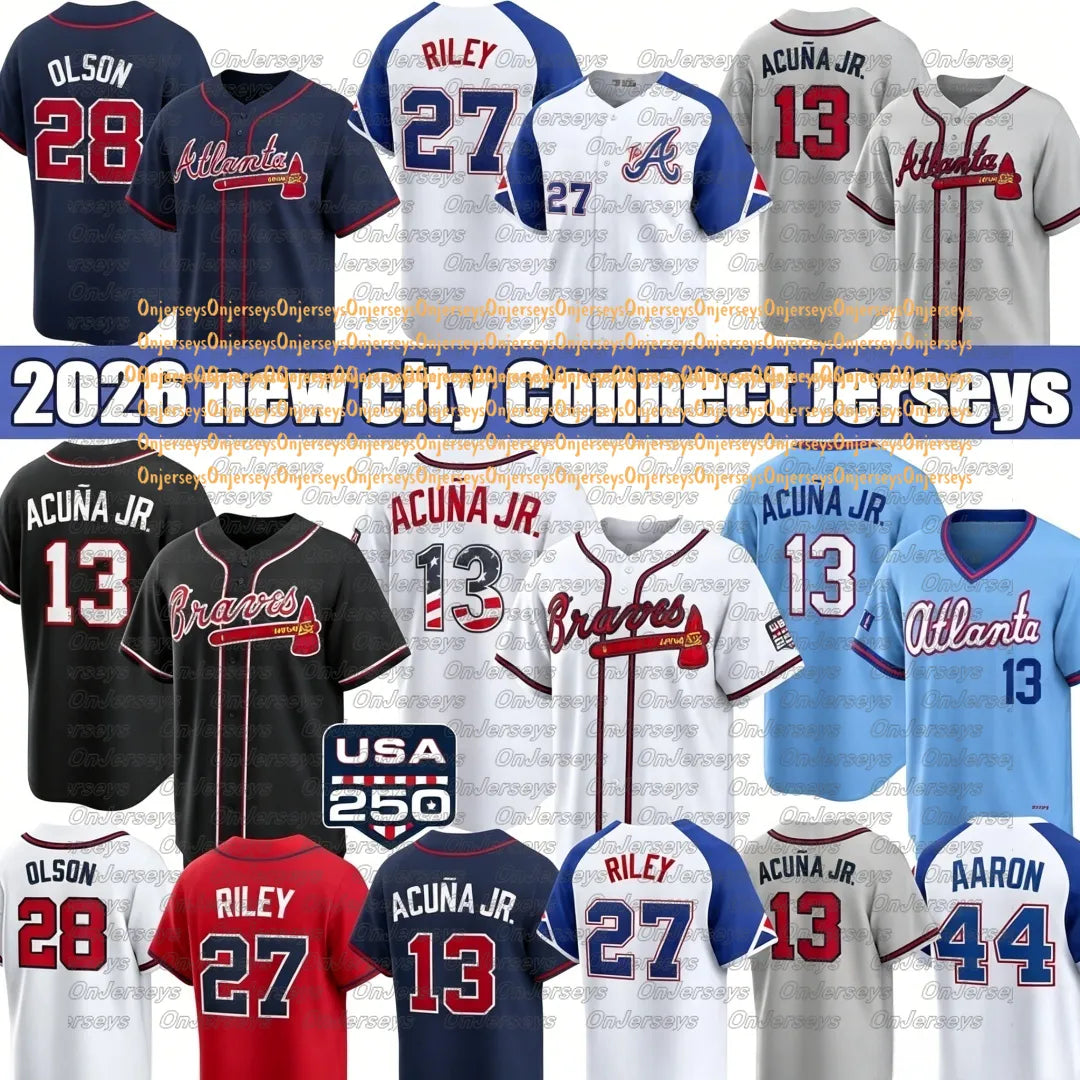 USA 250 Fourth of July Baseball Jersey 2026 Atlantacity Braves Jersey 1 Albies 5 - SitterJersey.com
