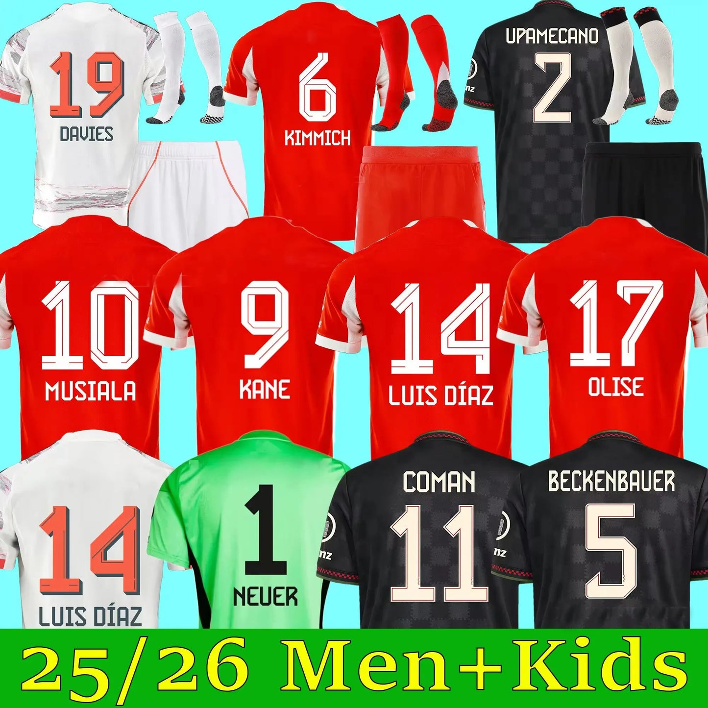 26 27 MUSIALA OLISE KANE LUIS DIAZ soccer jerseys PAVLOVIC SANE football shirt G - SitterJersey.com