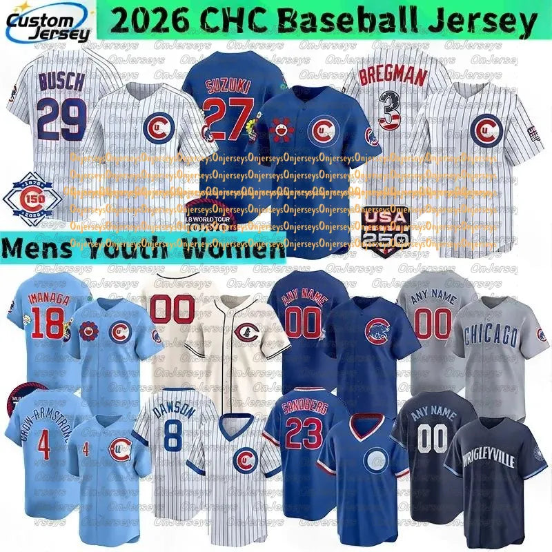 ChicagoS Cubs Jersey Pete Crow-Armstrong Nico Hoerner Michael Busch Dansby Swans - SitterJersey.com