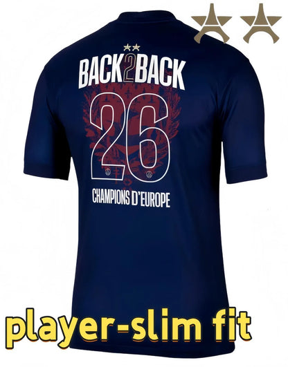 Psge jersey 26 27 DEMBELE HAKIMI BARCOLA NEVES ZAIRE EMERY DONNARUMMA MARQUINHOS - SitterJersey.com