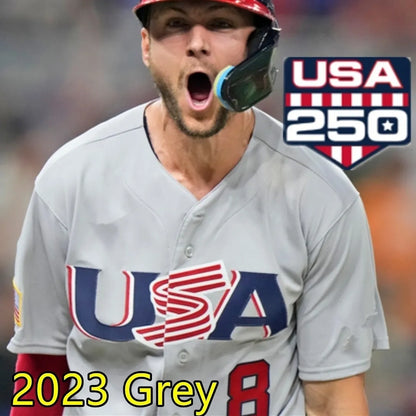 2025 2026 WBC USA Team Baseball Jersey Aaron Judge Bryce Harper Mookie Betts Bob - SitterJersey.com