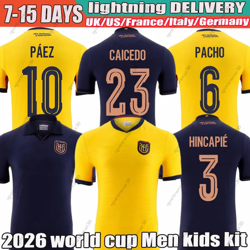Ecuador world cup 2026 Caicedo Estupinan Paez Pacho Soccer Jerseys Hincapie Rodr - SitterJersey.com