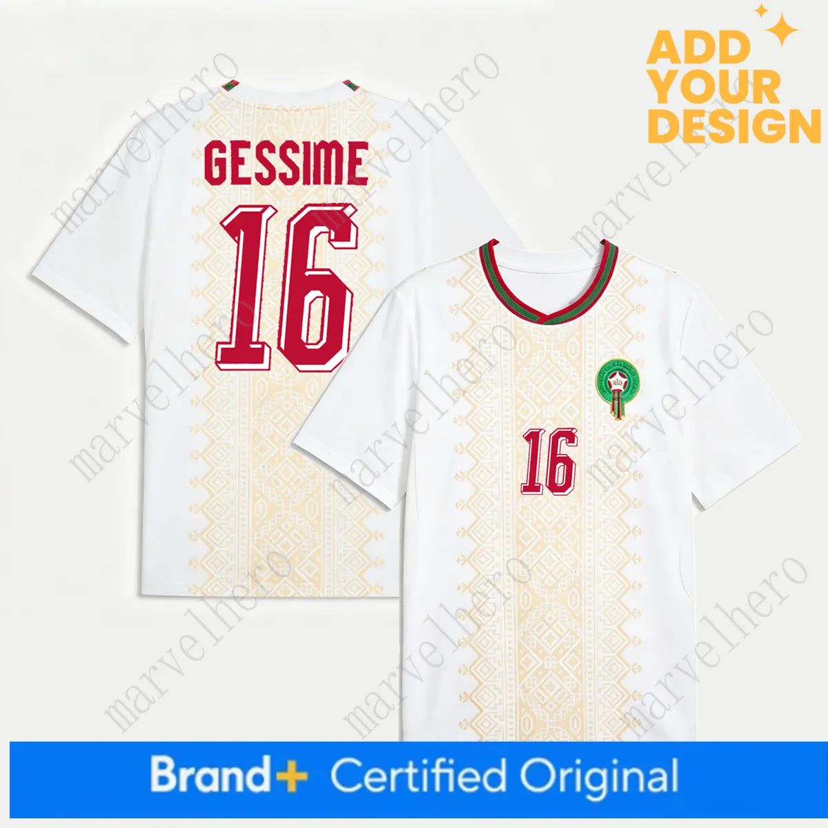 Morocco Away Jersey Achraf Hakimi NO 2 Shirt World Cup 2026 Moroccans National T - SitterJersey.com