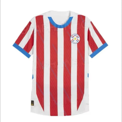 2026 Paraguay Mens Soccer Jerseys M. ALMIRON M. VILLASANTI J. ALONSO ENCISO Home - SitterJersey.com