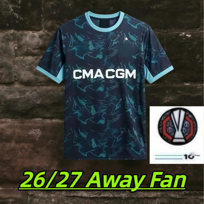 26 27 Maillot Marseille 2027 OM Monumentale Soccer Jerseys GREENWOOD RULLI BALER - SitterJersey.com