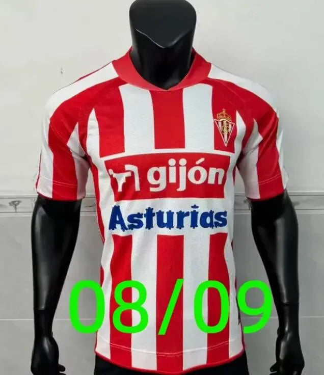 4XL 26 27 Sporting de Gijon Soccer Jerseys 84 86 94 95 96 01 02 08 Retro David V - SitterJersey.com