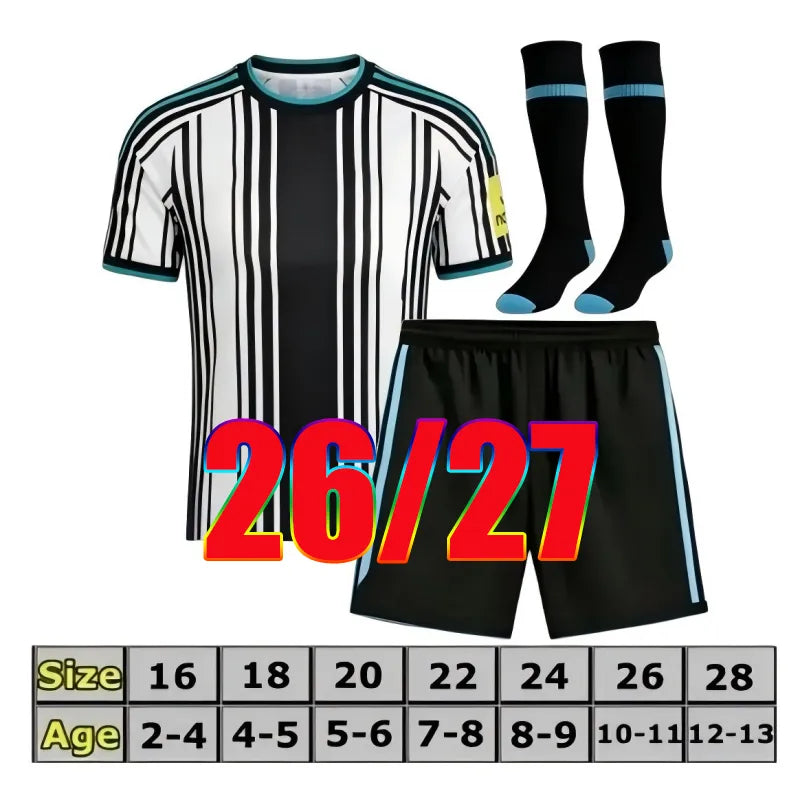 Newcastle 26 27 Football Shirt Black Children's Set Top BARNES BRONO G. Gordon I - SitterJersey.com