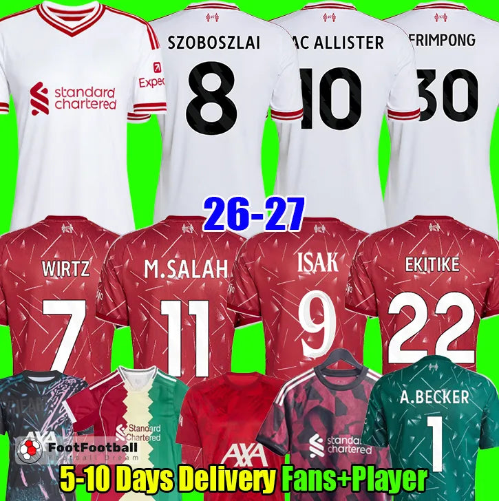 2026 ISAK EKITIKE WIRTZ DIOGO J. KERKEZ FRIMPONG M.SALAH liverpool 26 27 FC Foot - SitterJersey.com