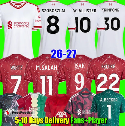 2026 ISAK EKITIKE WIRTZ DIOGO J. KERKEZ FRIMPONG M.SALAH liverpool 26 27 FC Foot - SitterJersey.com