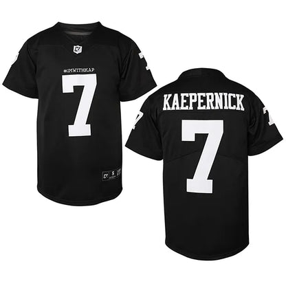 Comfy Letter and Number 7 Embroidery KAEPERNICK Short Sleeve V-Neck Football Jer - SitterJersey.com