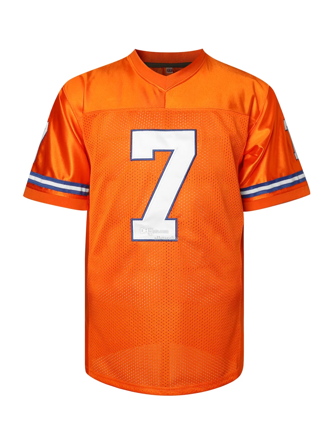 Men's #7 ELWAY Breathable V-Neck Football Jersey Orange Black, Perfect for Train - SitterJersey.com