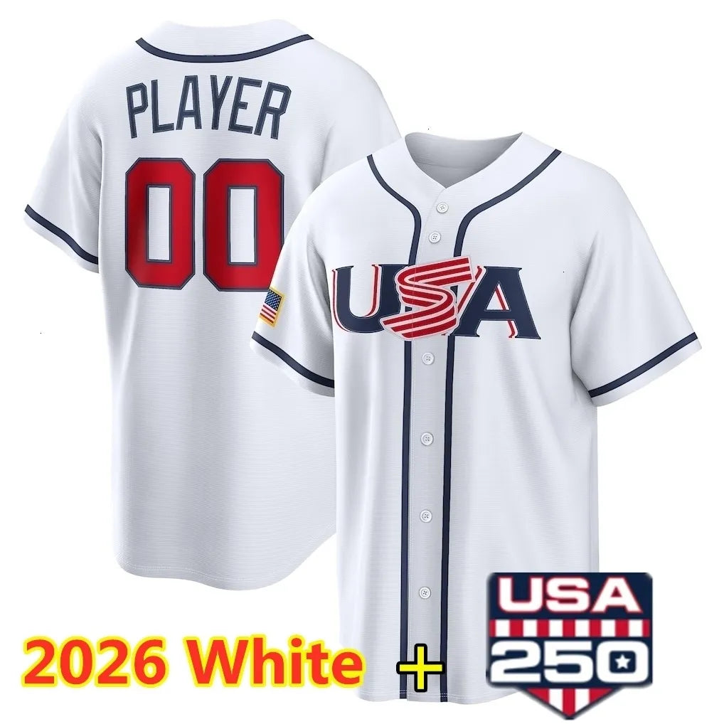 2025 2026 WBC USA Team Baseball Jersey Aaron Judge Bryce Harper Mookie Betts Bob - SitterJersey.com