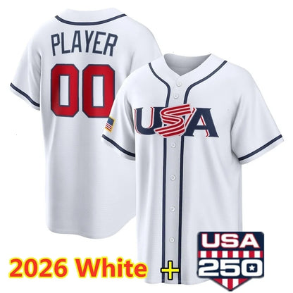 2025 2026 WBC USA Team Baseball Jersey Aaron Judge Bryce Harper Mookie Betts Bob - SitterJersey.com