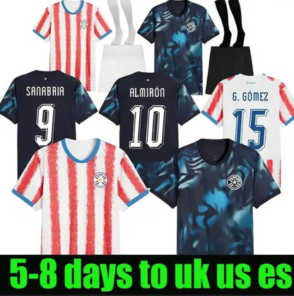 2026 Paraguay Mens Soccer Jerseys M. ALMIRON M. VILLASANTI J. ALONSO ENCISO Home - SitterJersey.com
