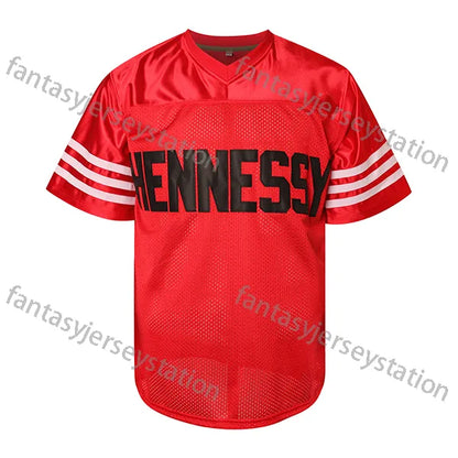 IN STOCK Men's 95 Football Movie Jersey Red Hennessy Queens Bridge Football Jers - SitterJersey.com