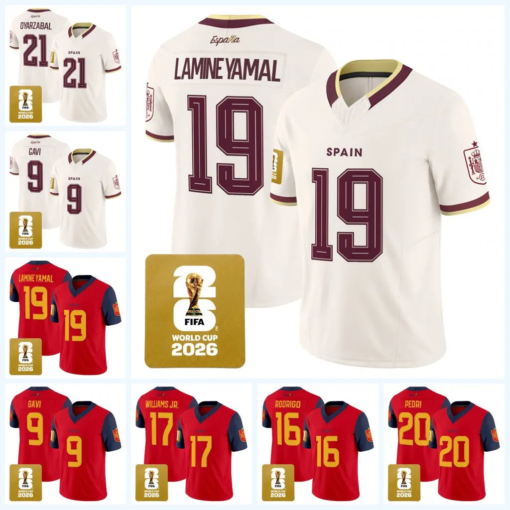 World Cup Spain Soccer Jersey 2026 Spain World Cup LAMINE YAMAL Soccer Jerseys WILLIAMS JR MORATA FABIAN JOSELU OLMO Spanish Espana 26 27 Football Shirt RODRIGO PEDRI CARVAJAL Kids Kit - SitterJersey.com