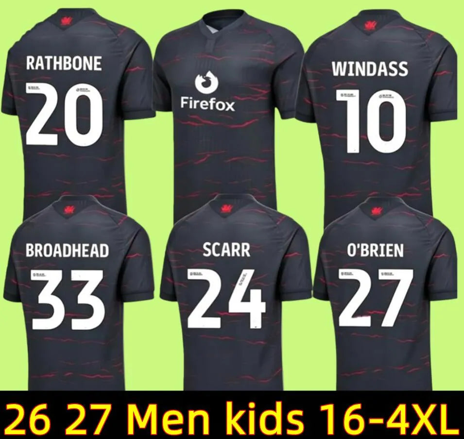 26 27 Wrexham soccer jerseys 2026 2027 WINDASS MOORE BATHBONE O'BRIEN SMITH BROA - SitterJersey.com