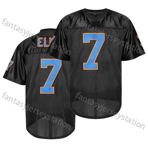 IN STOCK Mens 7 Orange Embroidered Elway Polyester Football Jersey, V-Neck Short - SitterJersey.com