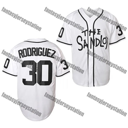 The Sandlot Baseball Jersey 10 White SMALLS Pattern Baseball Sports Tops Basebal - SitterJersey.com