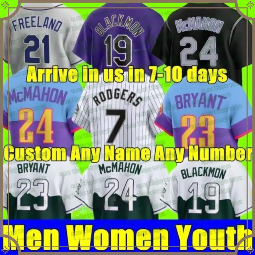 S-4XL 2024 Custom Kris Bryant Jersey Wilson Randal Grichuk Connor Joe Charlie Bl - SitterJersey.com
