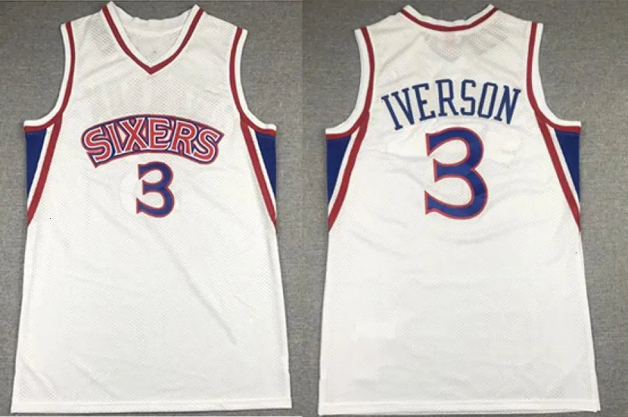 76erss Allen Iverson Jersey Retro Basketball Jerseys Men Youth Kids Georgetown H - SitterJersey.com