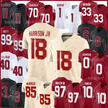 Kyler Murray Marvin Harrison Jr. Football Jerseys Trey McBride Budda Baker JJ Wa - SitterJersey.com