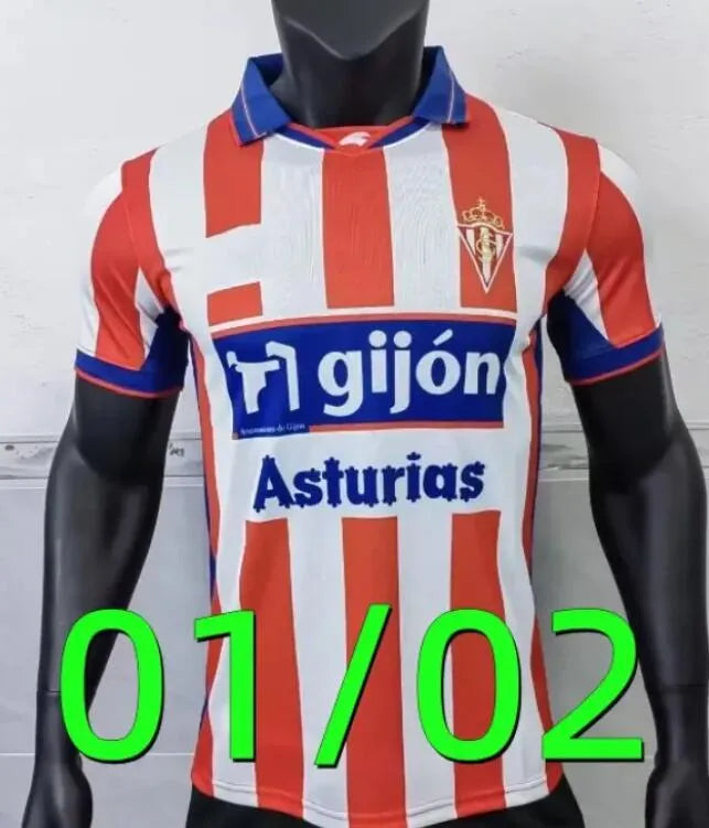4XL 26 27 Sporting de Gijon Soccer Jerseys 84 86 94 95 96 01 02 08 Retro David V - SitterJersey.com