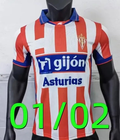 4XL 26 27 Sporting de Gijon Soccer Jerseys 84 86 94 95 96 01 02 08 Retro David V - SitterJersey.com