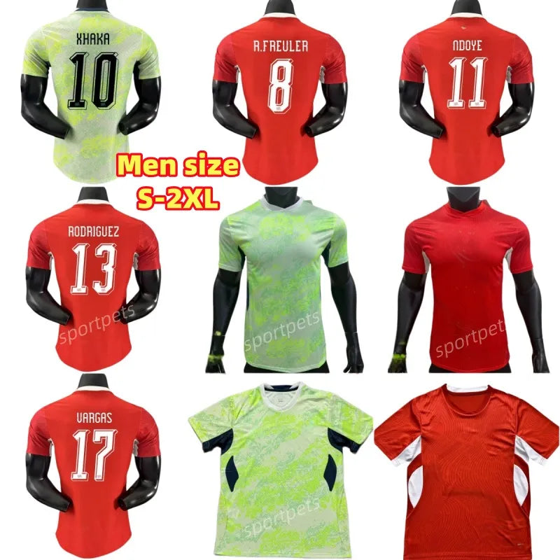 Switzerland National Team World Cup Soccer Jerseys ELVEDI AKANJI ZAKARIA SOW RIE - SitterJersey.com