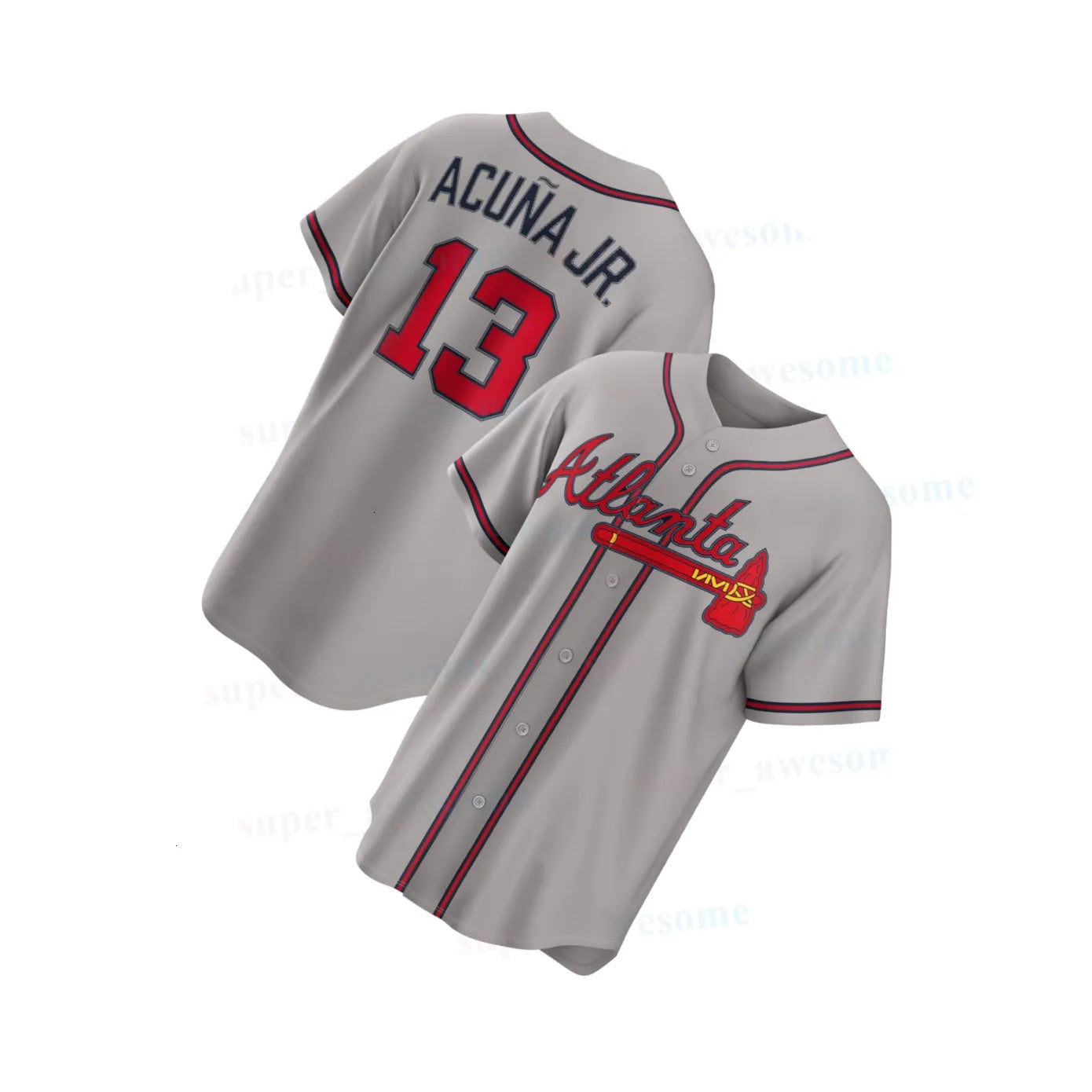 Ronald Acuna Jr Braves Baseball Jersey Matt Olson Ozzie Albies Austin Riley Chri - SitterJersey.com