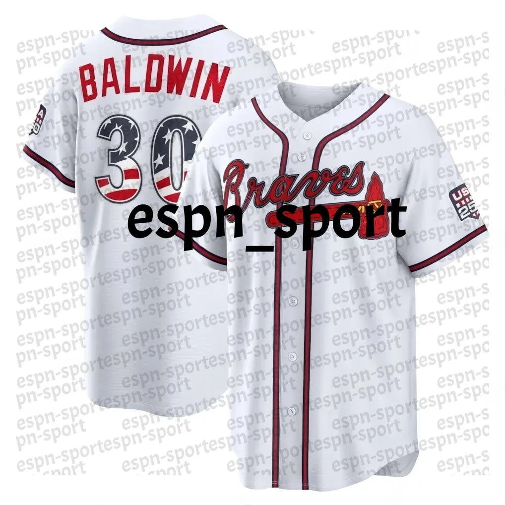 All-Star USA250 250th Ronald Acuna Jr. Braves Baseball Jersey 1 Ozzie Albies Spe - SitterJersey.com