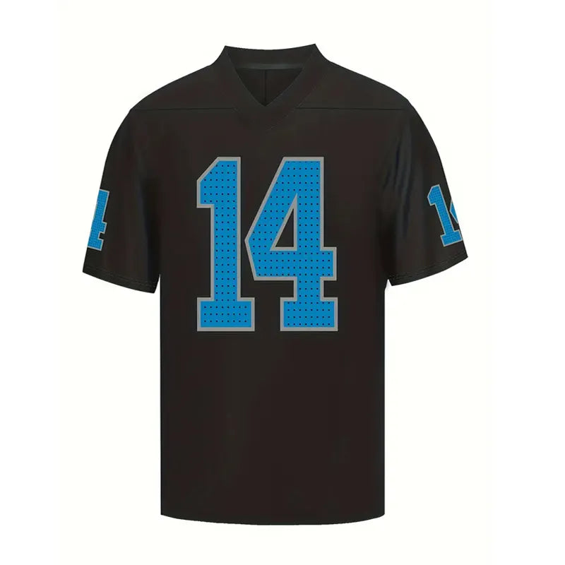 Men's #26 Gibbs 14 St. Brown Black Classic Embroidered V-Neck Rugby Jersey - Bre - SitterJersey.com