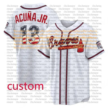 Atlantas braves Ronald Acuna Jr. Jerseys Ozzie Albies Chris Sale Austin Riley Ma - SitterJersey.com